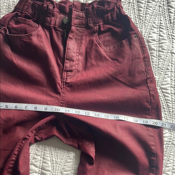 Zara women’s High Rise Burgundy Jeans Size 2 elastic at the waist - Picture 9 of 14